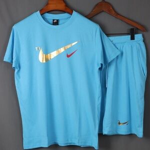Nike Light Blue Set with Gold and Red Swoosh